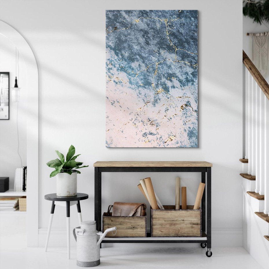 Obraz na płótnie 80x120 - Elegancja i Wyrafinowanie - marmur, złoto