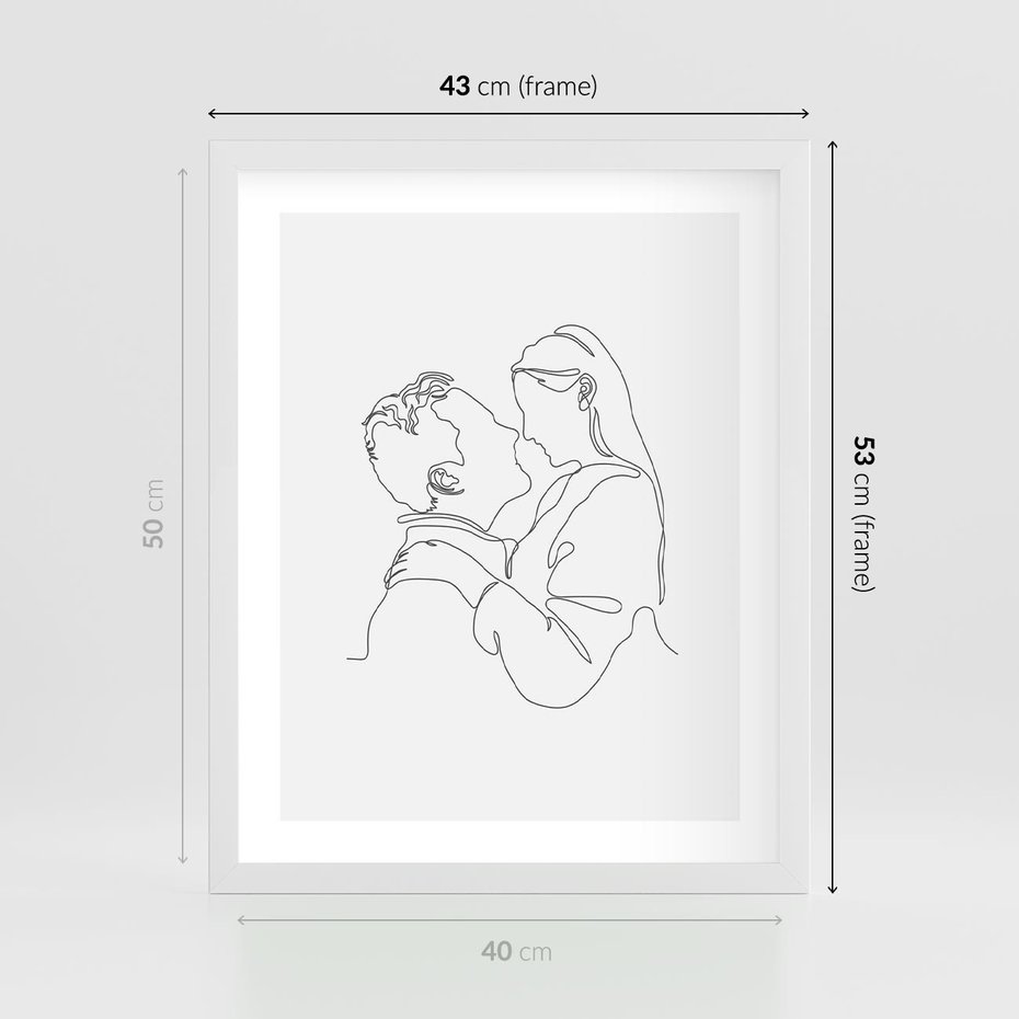 Plakat w ramie 40x50 - Bezgraniczne Tańce - para zakochanych, kobieta i mężczyzna - rama biała