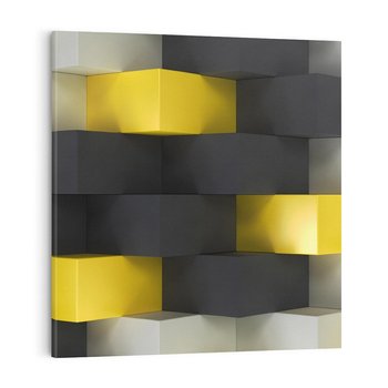 Obraz na płótnie 40x40 - Gry kolorów - abstrakcja, 3d