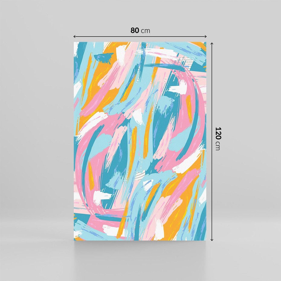 Obraz na płótnie 80x120 - Refleksje w krainie abstrakcji - abstrakcja, energiczne pociągnięcia pędzla