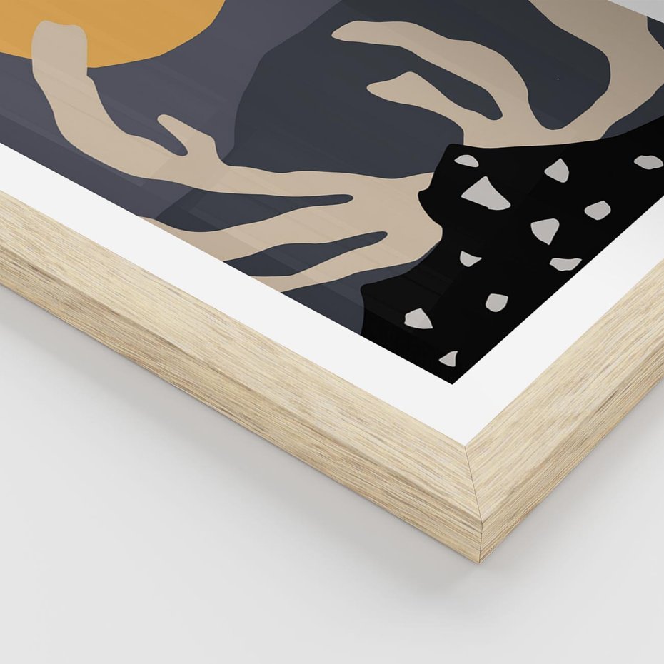 Plakat w ramie 40x50 - Tajemniczy Księżyc - nowoczesna sztuka, plakat - rama drewno