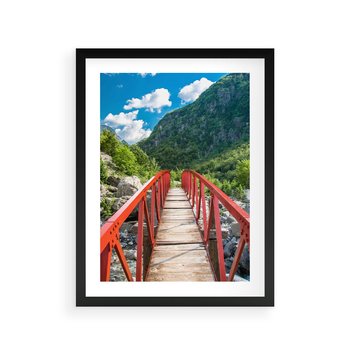 Plakat w ramie 40x50 - Most do przygody - góry, most - rama czarna