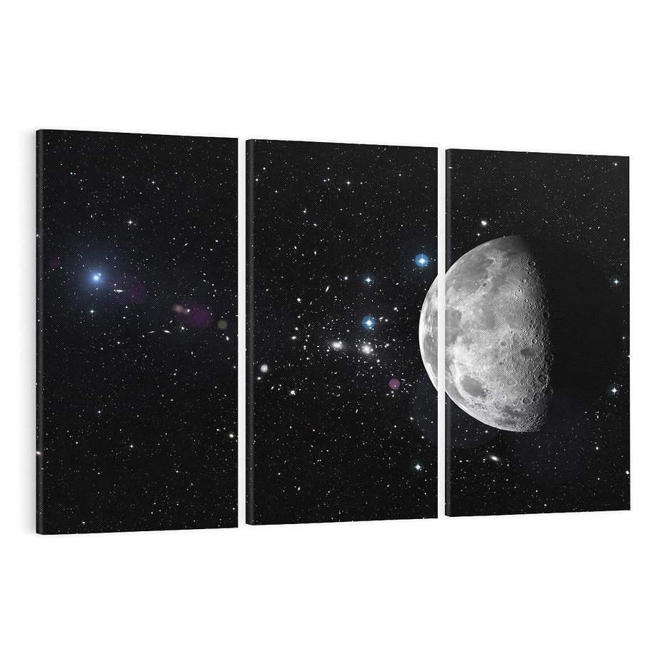 Obraz na płótnie 120x80 - spotkanie z gwiazdami - księżyc, gwiazdy