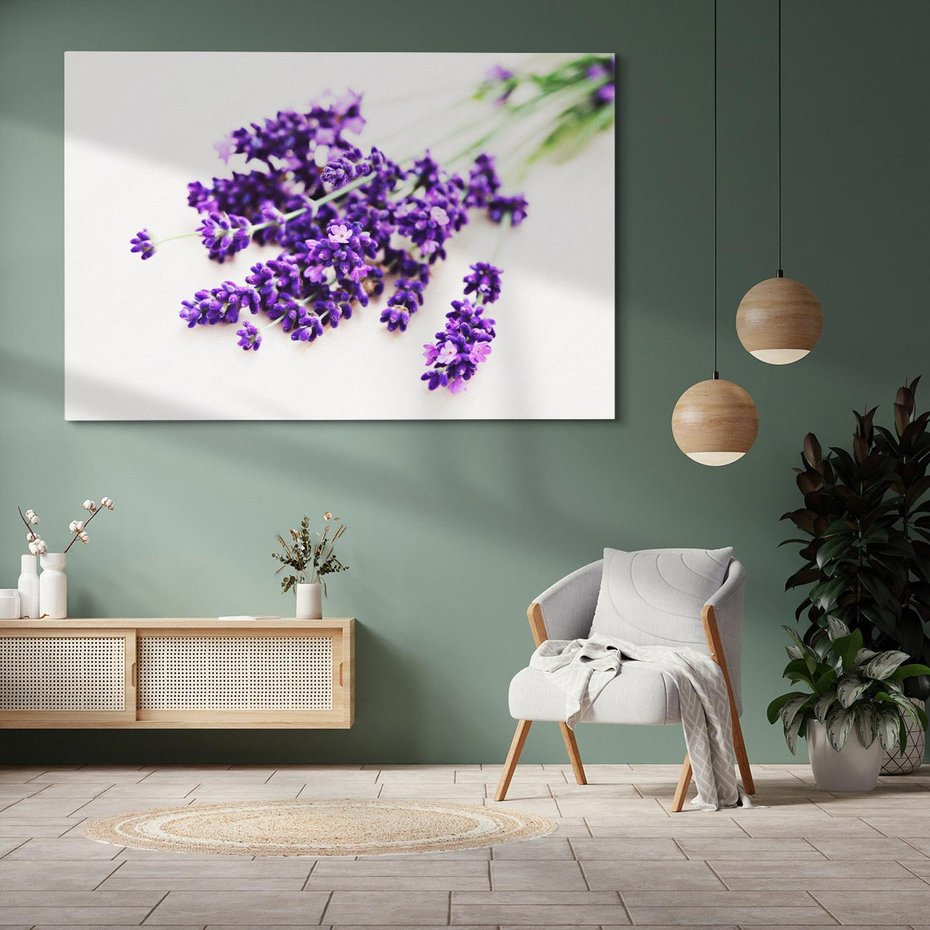 Obraz na płótnie 70x50 - Urok lawendowych kwiatów - lawenda, kwiaty