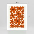 Plakat bez ramy 40x50 - Wibracje Przestrzeni - abstrakcyjne czerwone kwiaty, kompozycja