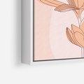 Obraz w ramie 50x50 - Przenikające Kształty - minimalistyczny plakat, pudrowe kwiaty - rama biała