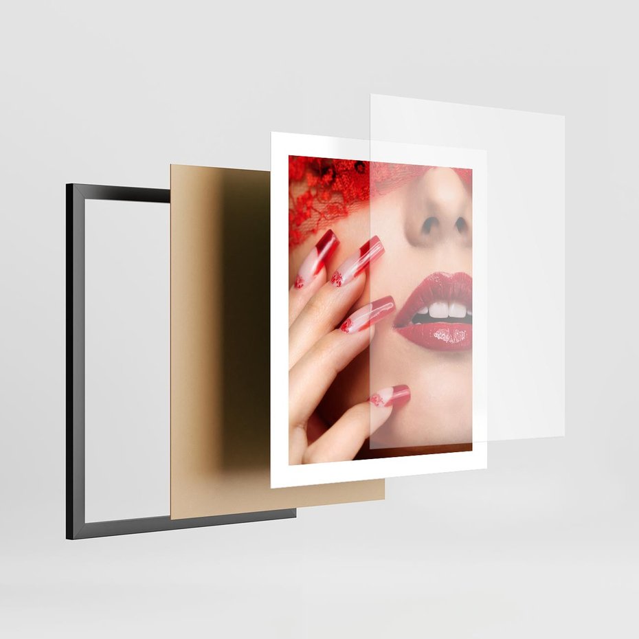 Plakat w ramie 40x50 - Piękno manicure: kolory i elegancja - paznokcie, manicure - rama czarna