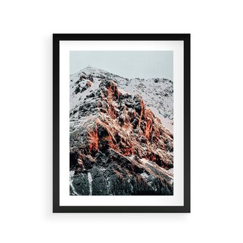 Plakat w ramie 40x50 - Zima na Szczycie - góry, zima - rama czarna