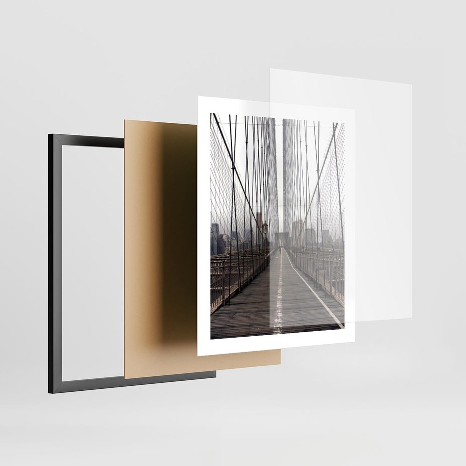 Plakat w ramie 40x50 - Nowoczesna Linia - most, nowoczesna - rama czarna