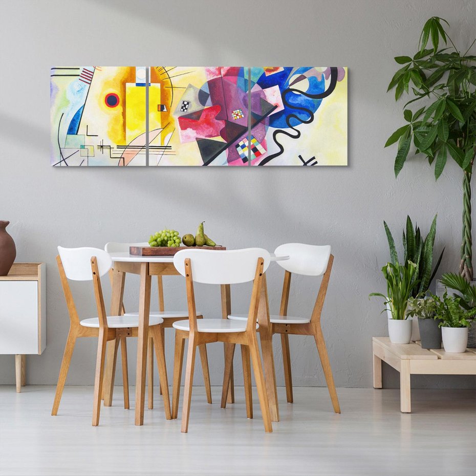 Obraz na płótnie 120x40 - "Żółty-Czerwony-Niebieski" Wassily Kandinsky - Reprodukcja - reprodukcja, obraz na płótnie