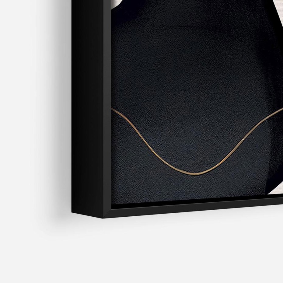 Obraz w ramie 100x70 - Wibracje uczuć i emocji - nieregularne plamy, czarny - rama czarna