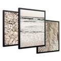 Zestaw obrazy w ramie 50x70 galeria - Plaża, boho, palmy, muszle, morze - rama czarna