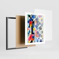 Plakat w ramie 40x50 - Księga Akwarelowych Przeniknięć - abstrakcyjny obraz, różne kolorowe kształty - rama czarna