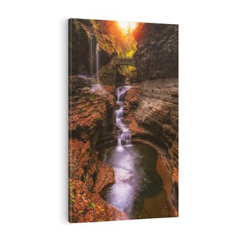 Obraz na płótnie 80x120 - Barwna Harmonia - strumień, las