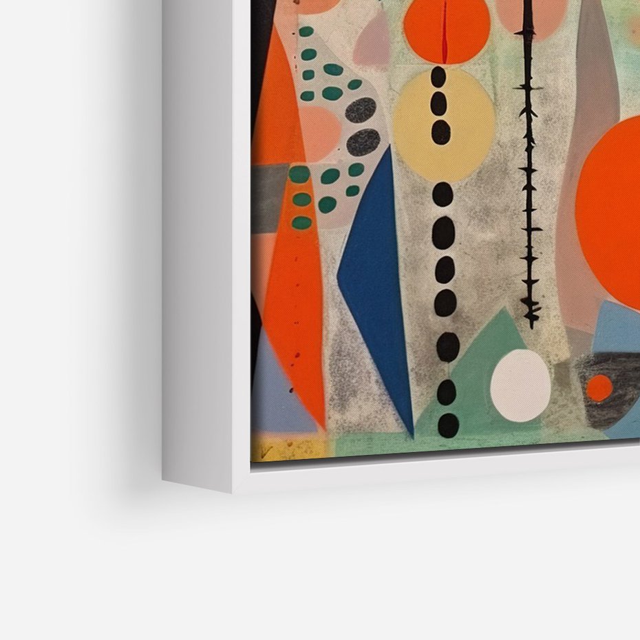 Obraz w ramie 50x70 - Wewnętrzne Zagadki Kształtów - abstrakcyjny obraz, sztuka abstrakcji - rama biała