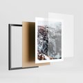 Plakat w ramie 40x50 - Góry w Białym Uroku: Zimowa Sceneria - górski krajobraz, zima - rama czarna