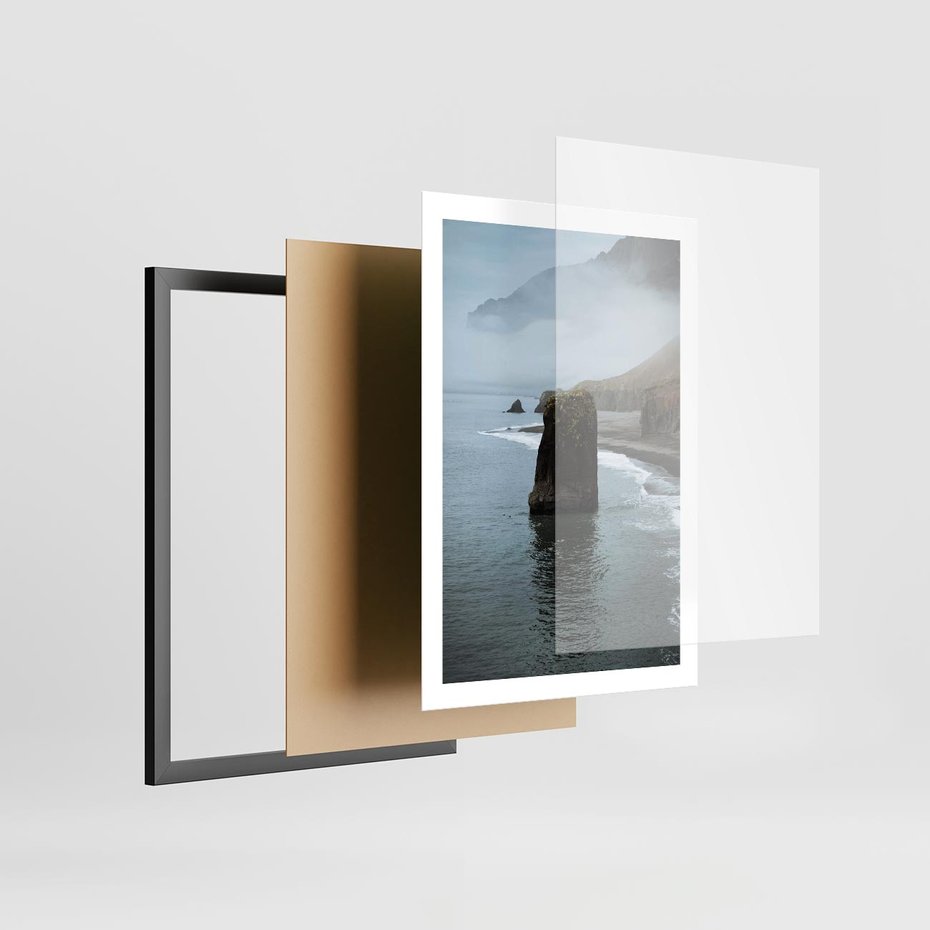 Plakat w ramie 50x70 - Mistyczna Aura - morze, mgła - rama czarna