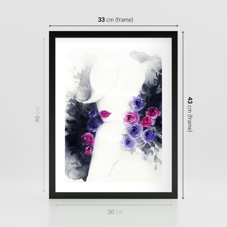 Plakat w ramie 30x40 - Urok osobowości - kobieta, portret - rama czarna