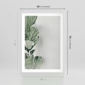 Plakat w ramie 50x70 - Minimalistyczna Harmonia: Zieleń Liści - zieone liście, kompozycja - rama biała