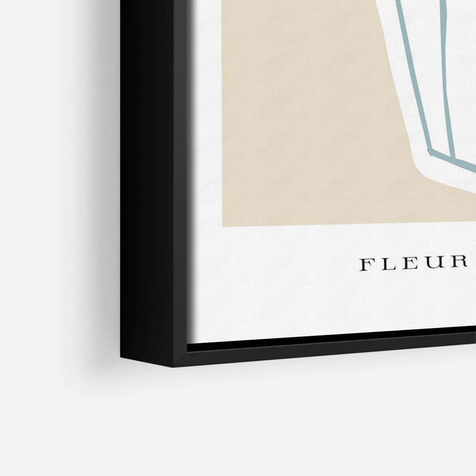 Obraz w ramie 70x100 - Rytmy Nowych Wizji - abstrakcyjne liście, tropikalne w wazonie - rama czarna