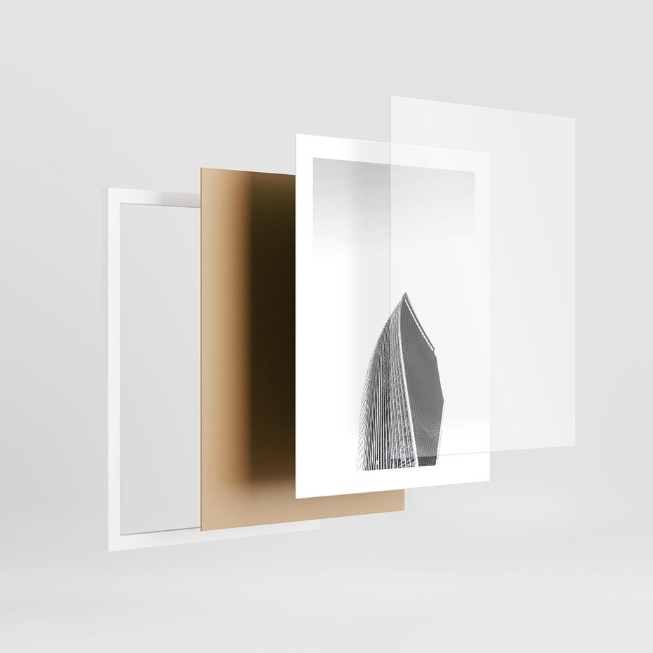 Plakat w ramie 30x40 - Czarno-Biały Wieżowiec - architektura, wieżowiec - rama biała