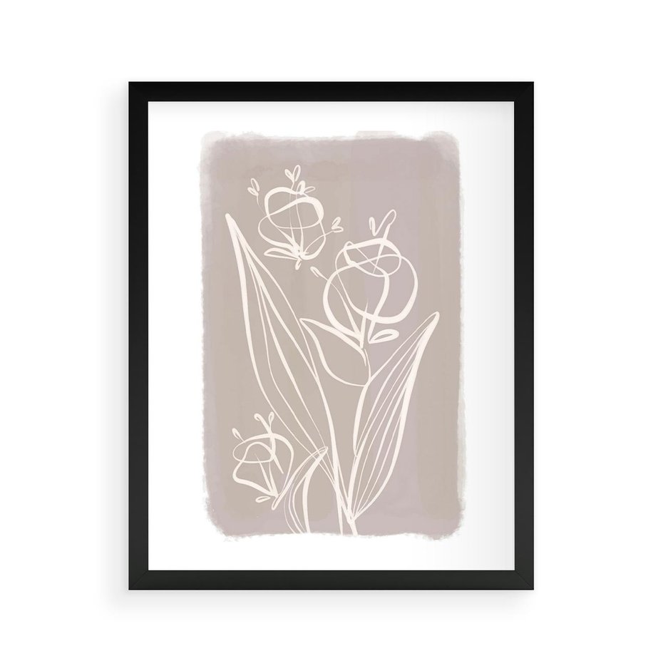 Plakat w ramie 40x50 - Pastelowe Nastroje - nowoczesny subtelny plakat, beżowy - rama czarna