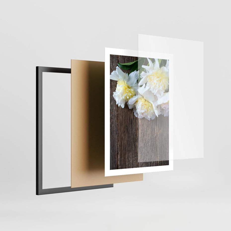 Plakat w ramie 50x70 - Relaksująca Harmonia - kwiaty, spa - rama czarna