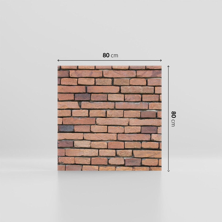 Obraz na płótnie 80x80 - Mur cegieł: industrialny urok - cegły, mur