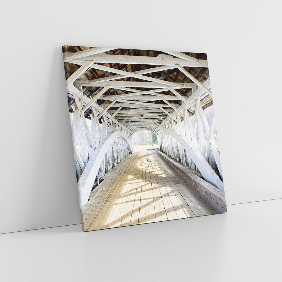 Obraz na płótnie 80x80 - Klimatyczny most w Ameryce - stary most, Ameryka