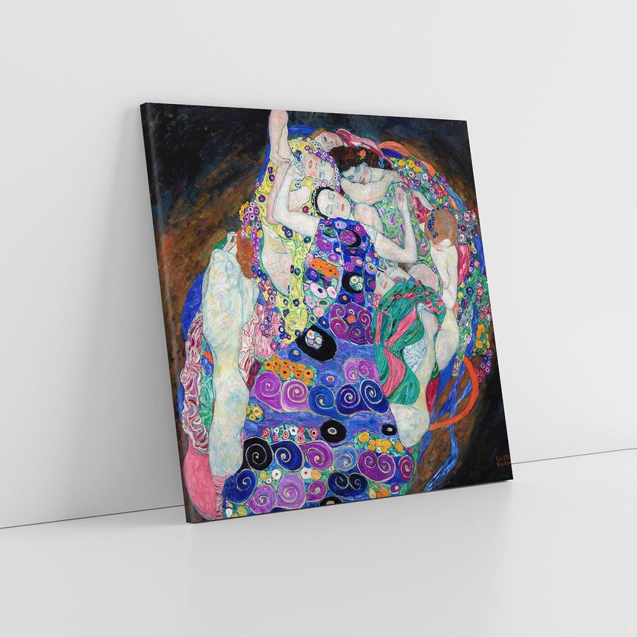 Obraz na płótnie 50x50 - "Dziewica" (1913) Gustav Klimt - Reprodukcja - reprodukcja, obraz na płótnie