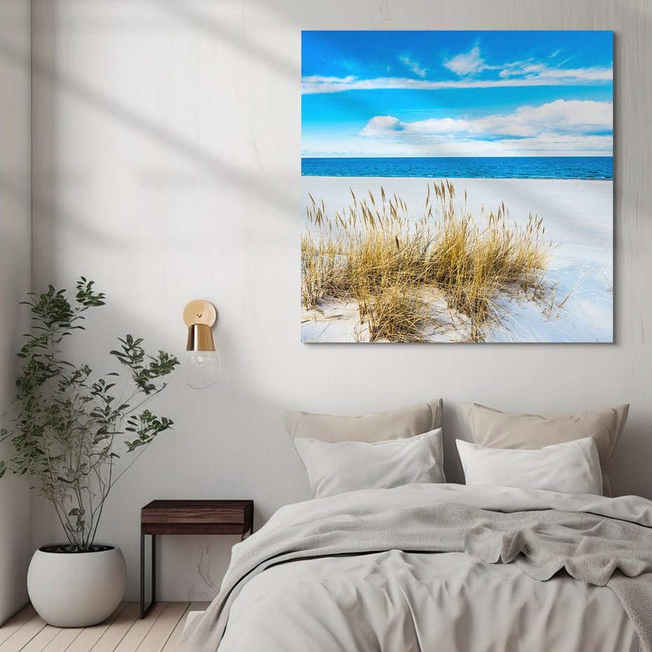 Obraz na płótnie 80x80 - Błogi Relaks - Łeba, bałtyk