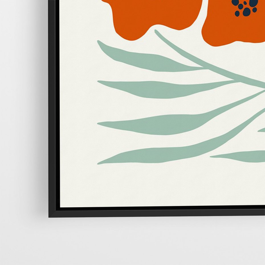 Obraz w ramie 50x70 - Makowe Odkrycie - czerwone kwiaty, maki - rama czarna