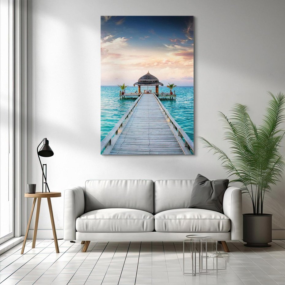 Obraz na płótnie 70x100 - Morski Pomost - morze, pomost