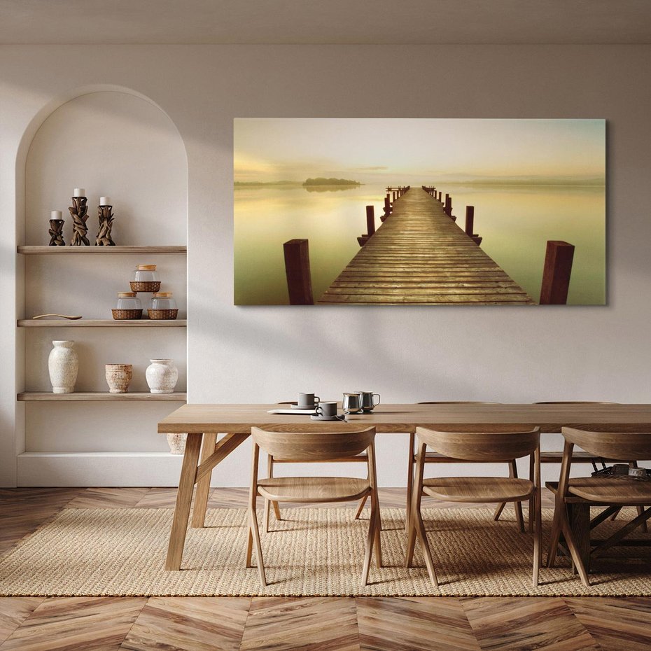 Obraz na płótnie 120x60 - Molo: spacer nad morzem - molo, morze