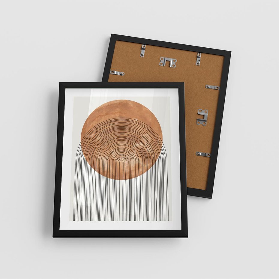 Plakat w ramie 40x50 - Złote Akcenty - nowoczesna sztuka, modern - rama czarna