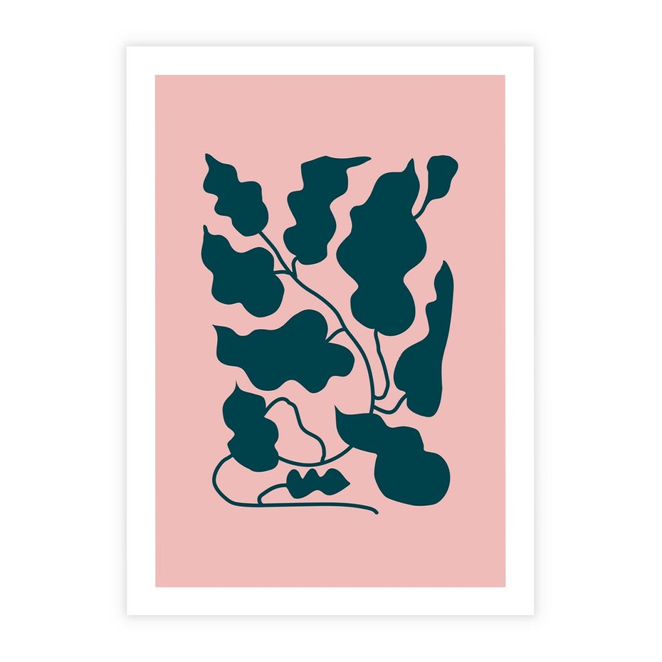 Plakat bez ramy 21x30 - Kształty Nieznanego Świata - abstrakcyjne liście, boho styl