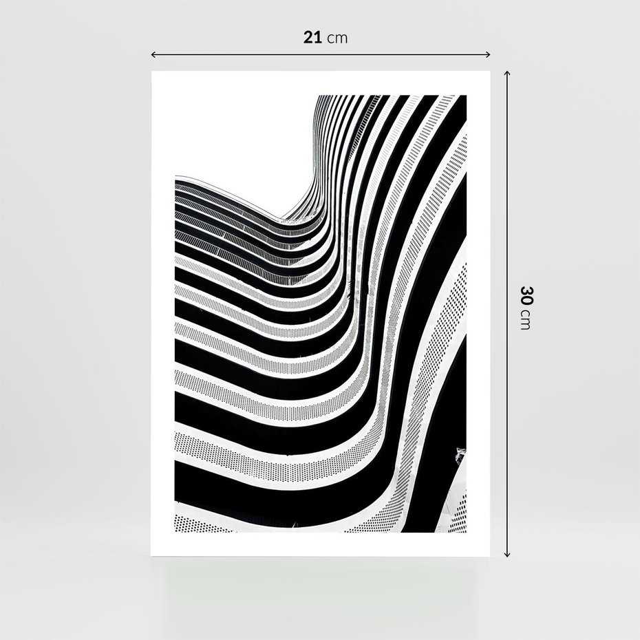Plakat bez ramy 21x30 - Nowoczesność w Monochromii - nowoczesna architektura, czarno białe zdjęcie