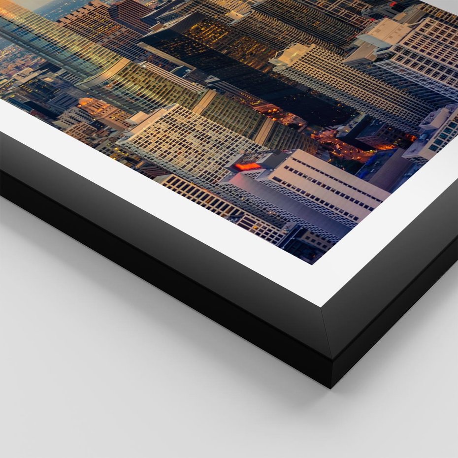 Plakat w ramie 50x70 - Wieżowce Nowego Jorku - Manhattan, wieżowce - rama czarna