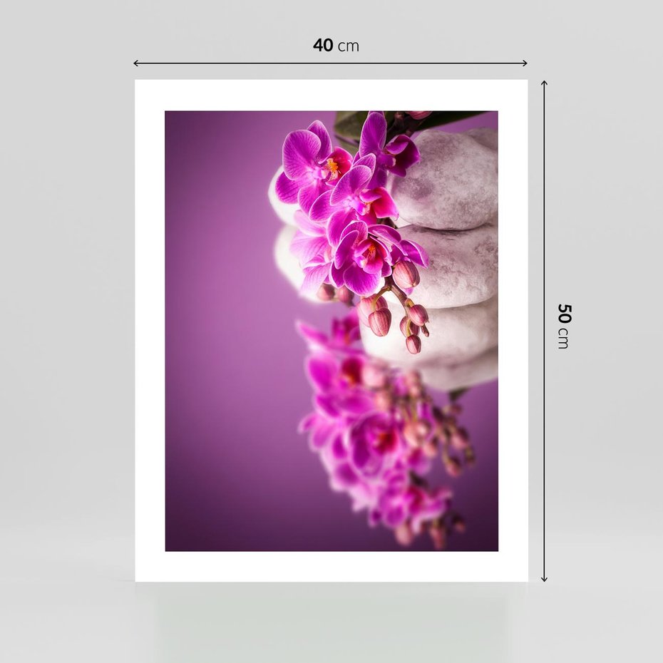 Plakat bez ramy 40x50 - Relaksująca orchidea w spa - spa, orchidea