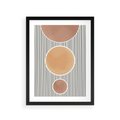 Plakat w ramie 30x40 - Taniec Linii - abstrakcyjna nowoczesna sztuka, koła okręgi - rama czarna