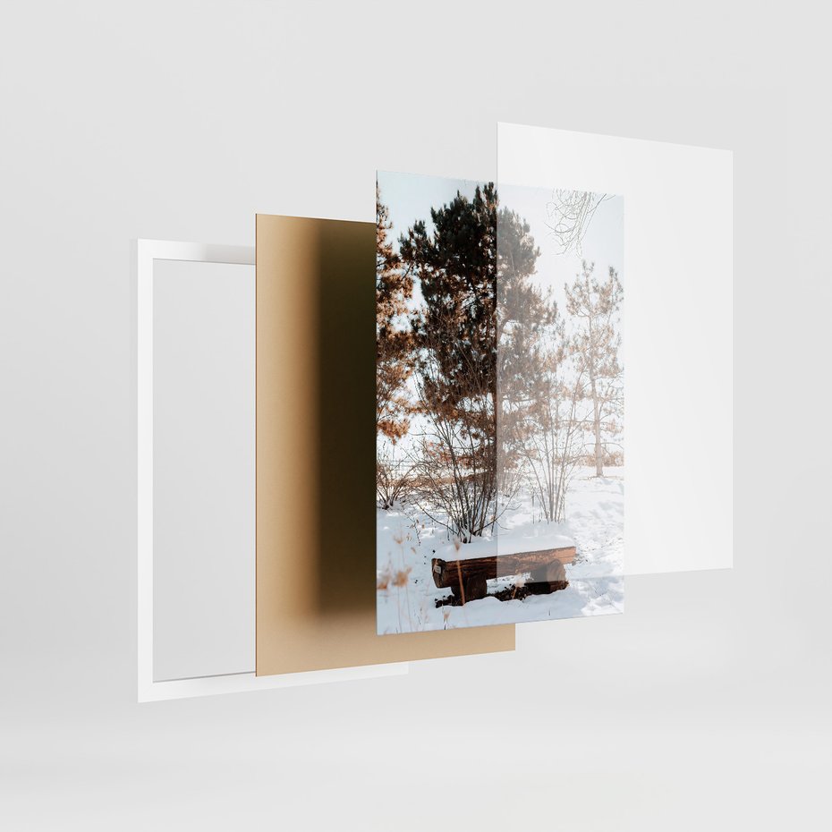 Zestaw obrazy w ramie 40x50 galeria - Zachód, słońca, zima, chatka, retro, boho - rama biała