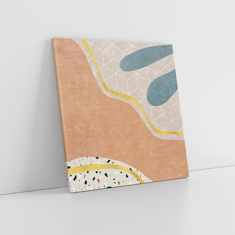 Obraz na płótnie 70x70 - Tańczący w deszczu pigmentów - abstrakcyjne formy, rozlane farby