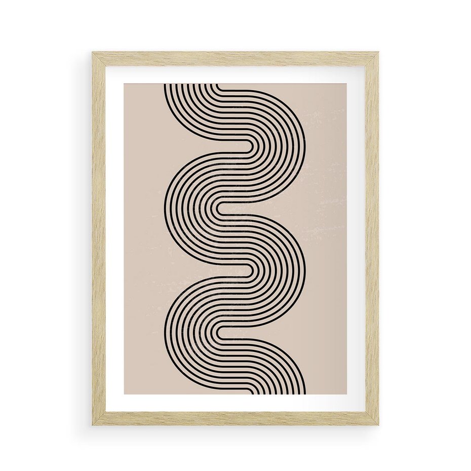 Plakat w ramie 50x70 - Bezgraniczne Odbicia - abstrakcyjne linie, geometria - rama drewno