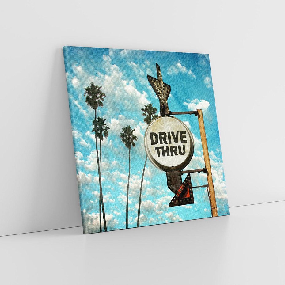 Obraz na płótnie 80x80 - Znaki Palm: Relaksująca Oaza - znak, palmy