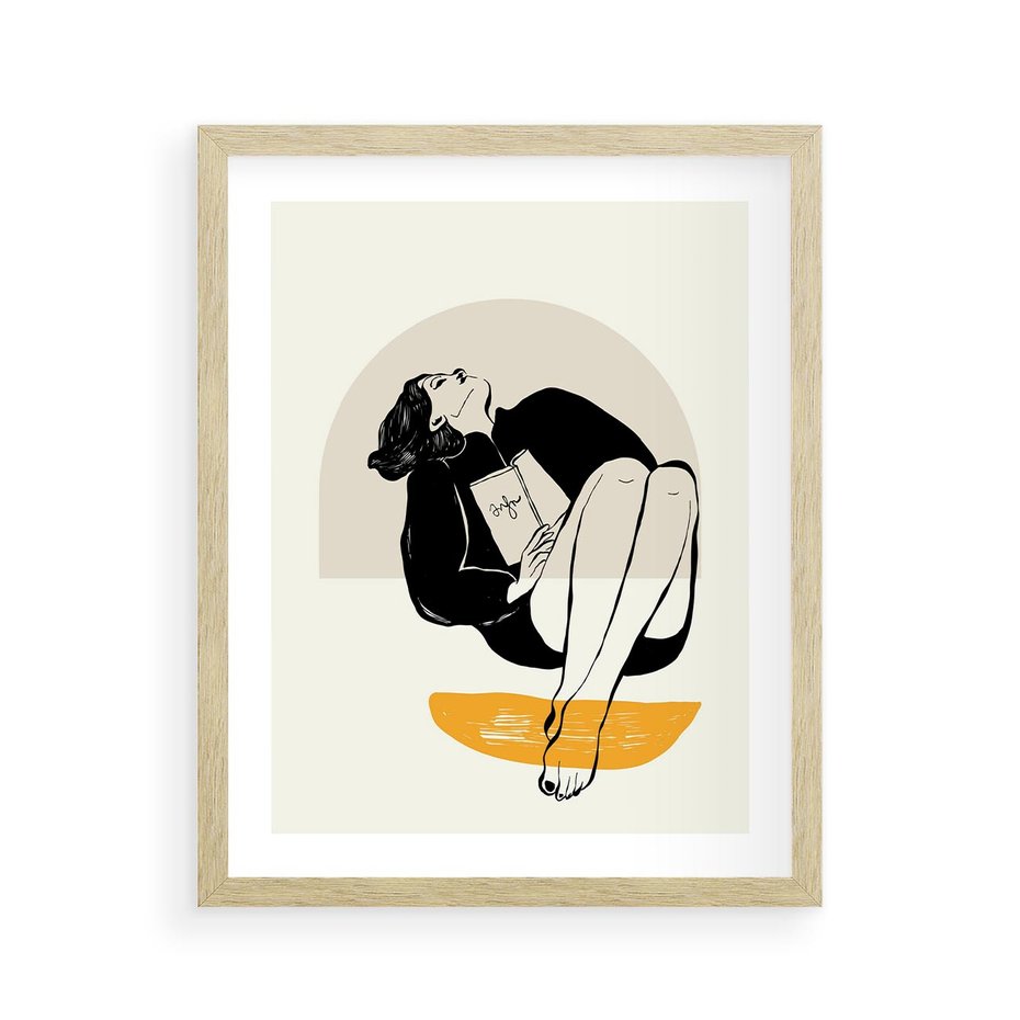 Plakat w ramie 40x50 - Kształt Kobiecego Portretu - grafika, kobieta - rama drewno