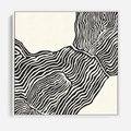 Obraz w ramie 50x50 - Migoczące Kontury - boho plakat, rycina - rama biała