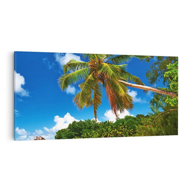 Obraz na płótnie 100x50 - Oaza palm na plaży - palma, plaża