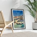 Plakat w ramie 50x70 - Romantyczna przejażdżka gondolą w Wenecji - Wenecja, gondola - rama czarna