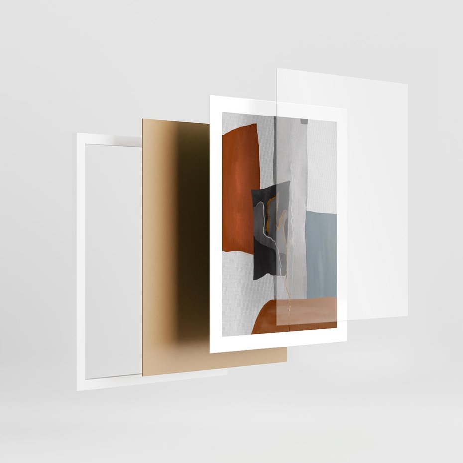 Plakat w ramie 30x40 - Nowoczesna geometria - nowoczesny, geometryczny - rama biała