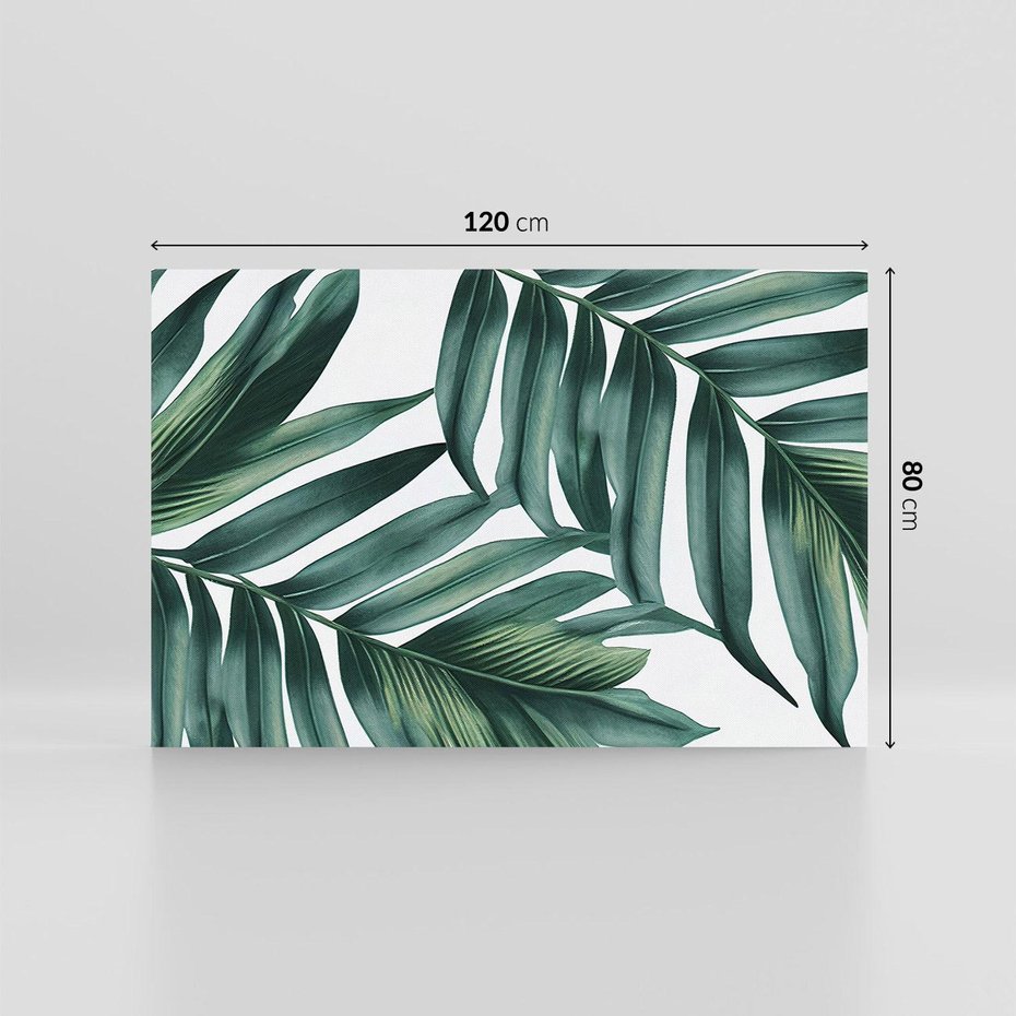 Obraz na płótnie 120x80 - Ruchome liście czasu - liście palmy, tropikalne